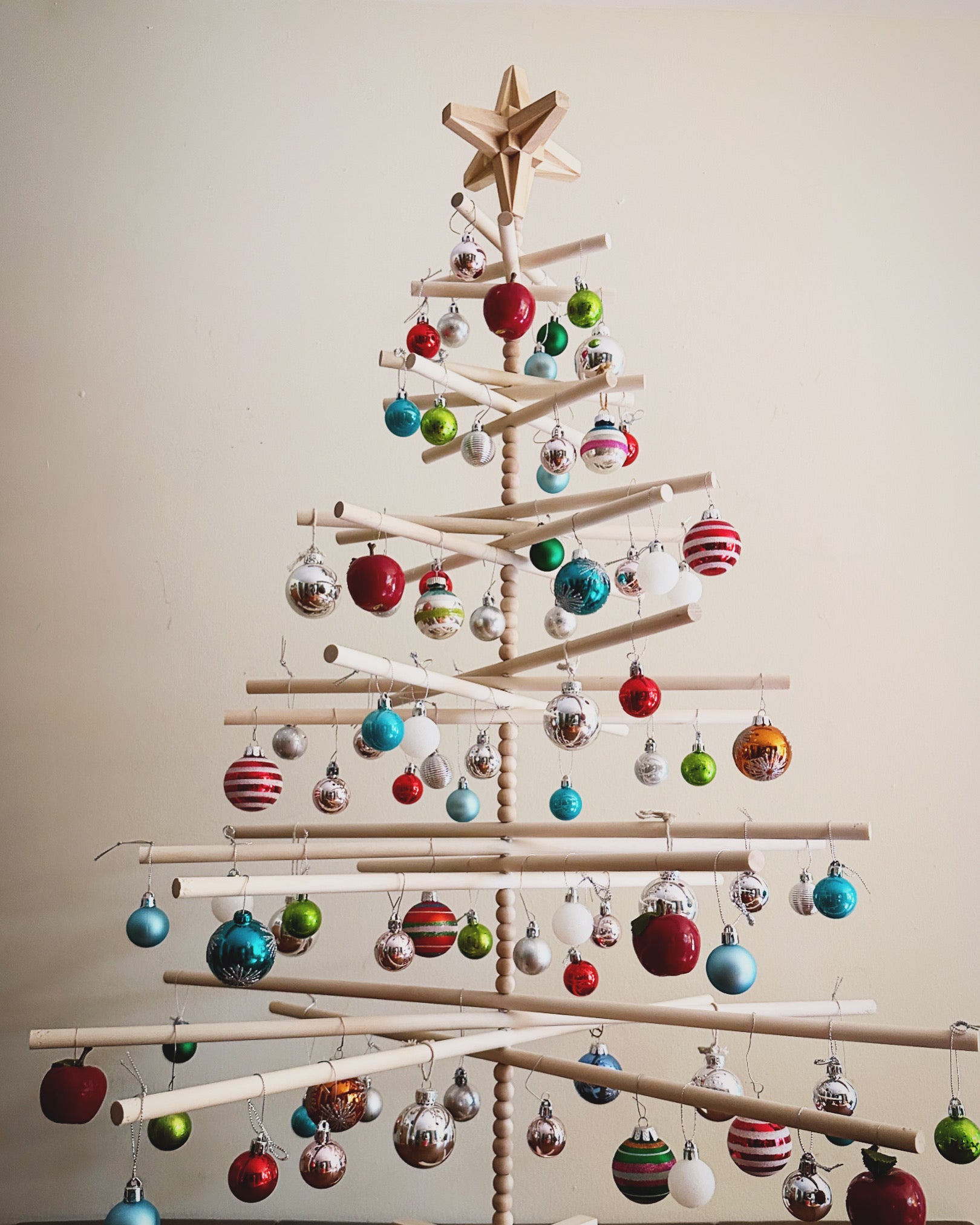 Beaded Heirloom Wood Christmas Tree (star sold seperately)