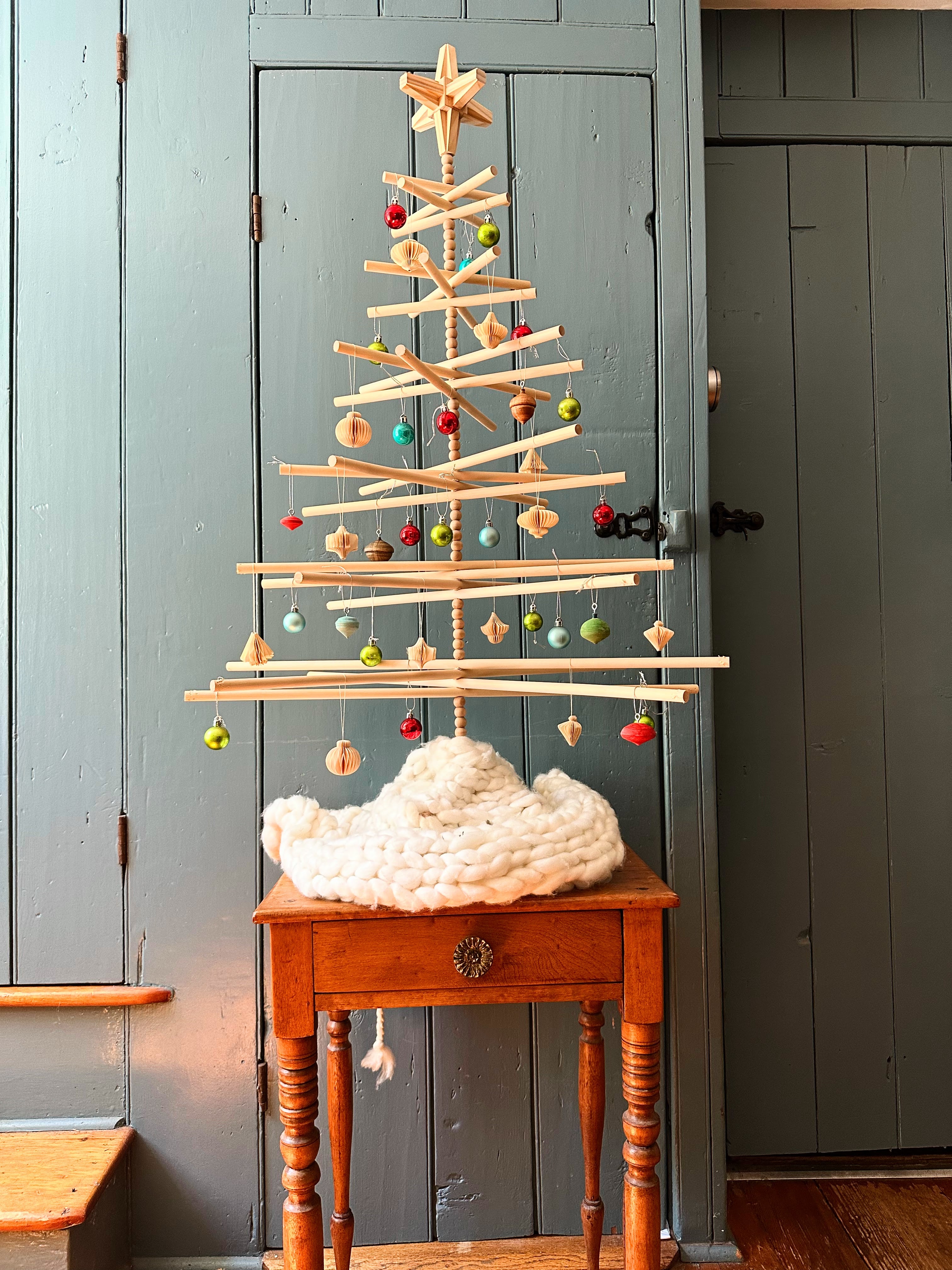 Beaded Heirloom Wood Christmas Tree (star sold seperately)