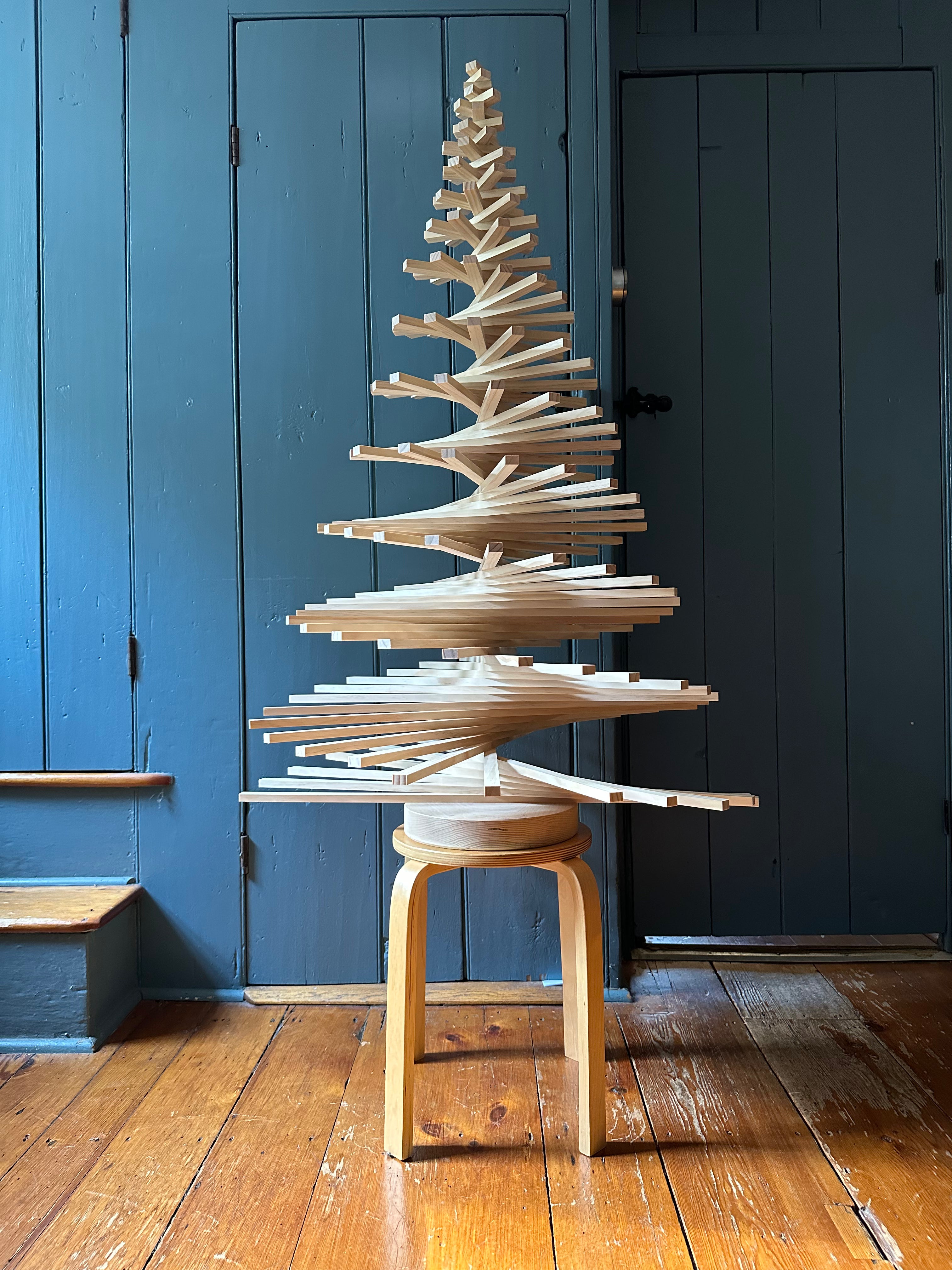 Pine and Reclaimed Chestnut Wood Square Branch Tree, 1FT-8FT