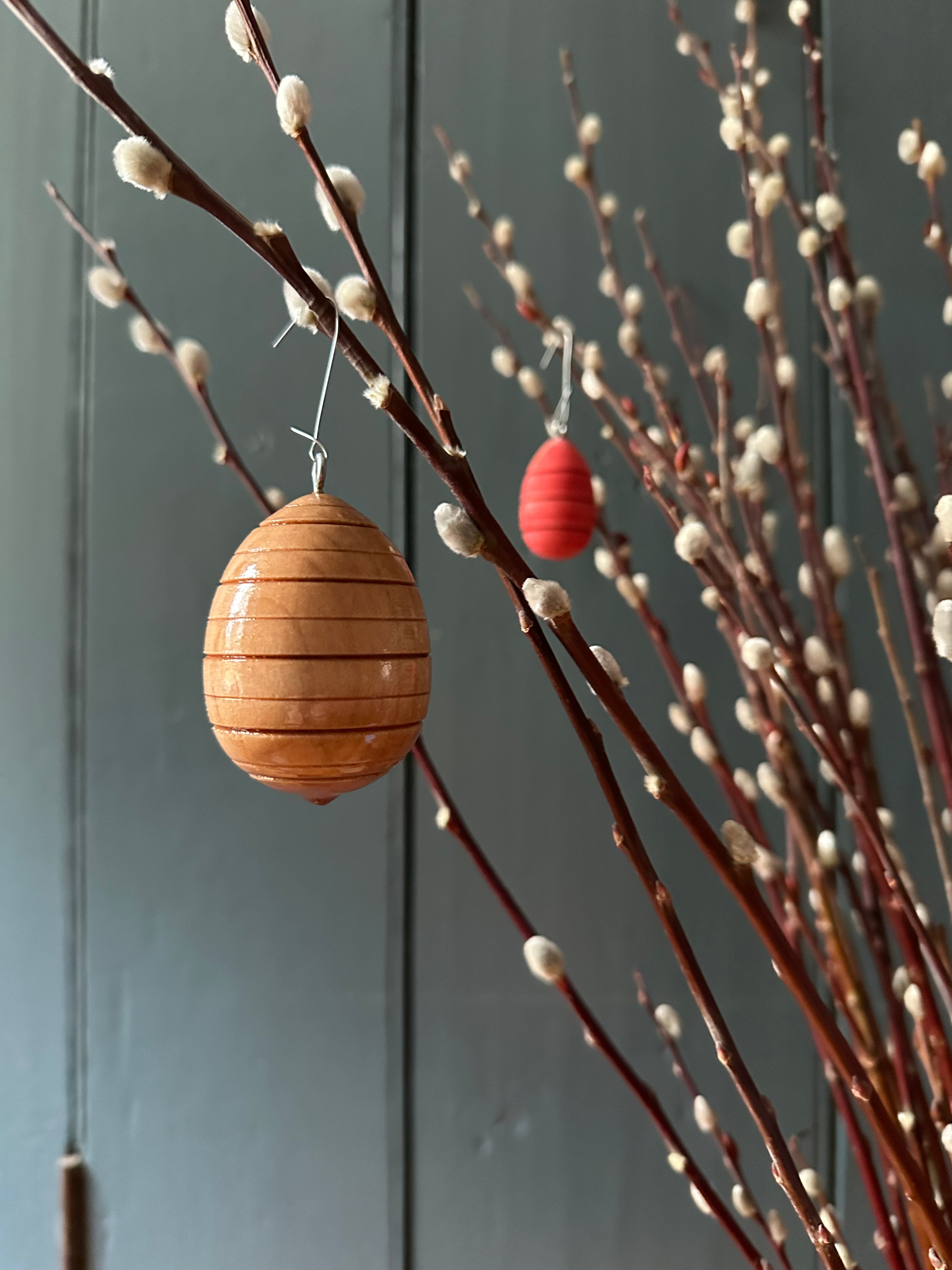 Hand Carved Wood Easter Egg