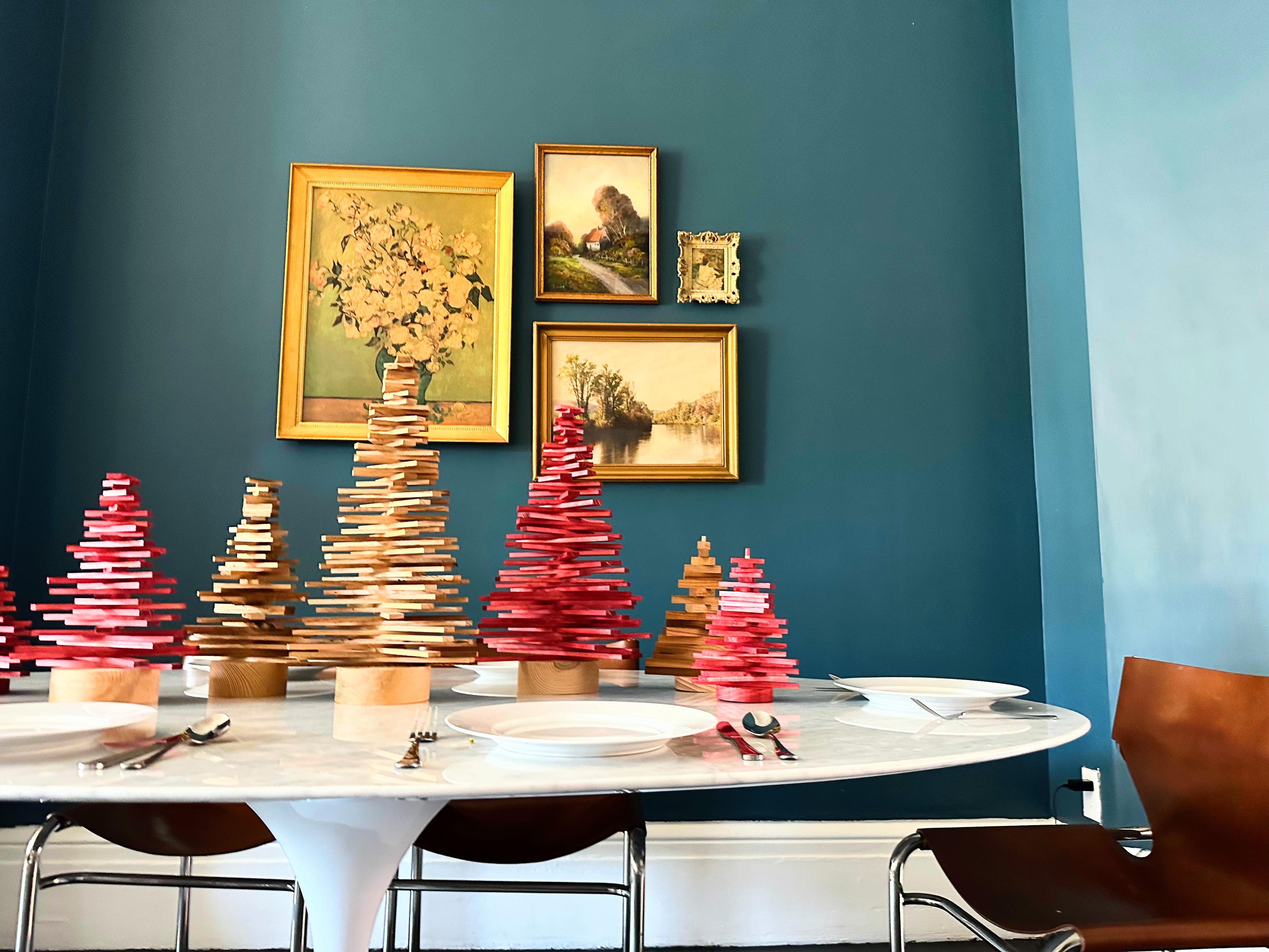 Pine and Reclaimed Chestnut Wood Square Branch Tree, 1FT-8FT